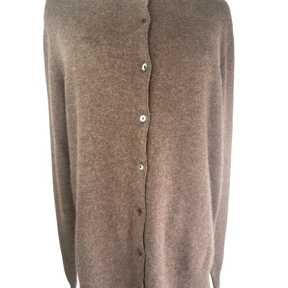 Cashmere Boutique Womens M Brown 100% Cashmere Button-Up Cardigan - Picture 7 of 14